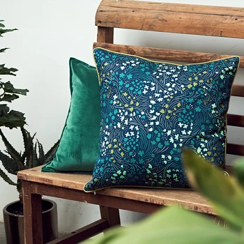 

DUNXDECO Cushion Cover Decorative Pillow Case Modern Simple Art Dark Green Star Light Forest Print Sofa Chair Bedding Coussin