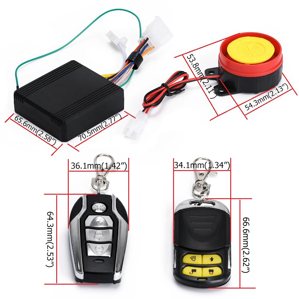 Motorcycle Lock Motorcycle Alarm Accessories Universal Scooter Motorcycle Anti-theft Security Alarm System Engine Start Remote Control Key JR-BJQ01/02