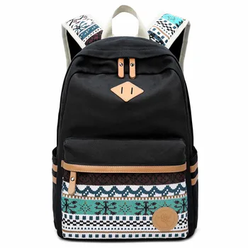 

2020 Fashion Ladies Backpack Canvas Printing College Wind School bag Computer bag Travel Backpack Rucksack Women