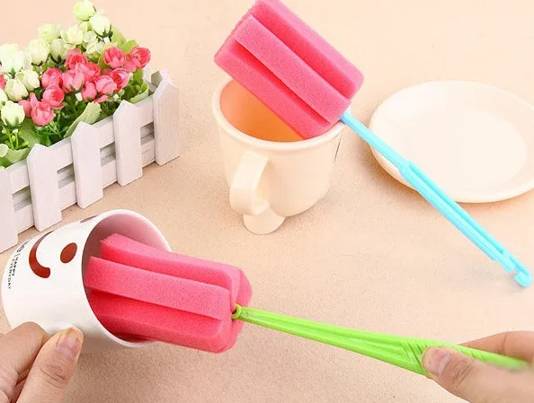 

Long Handle Easy Cup Brush Sponge Cleaner Cleaning Brush Bottle Glass Cup Scrubber Washing Cleaning Kitchen Tool