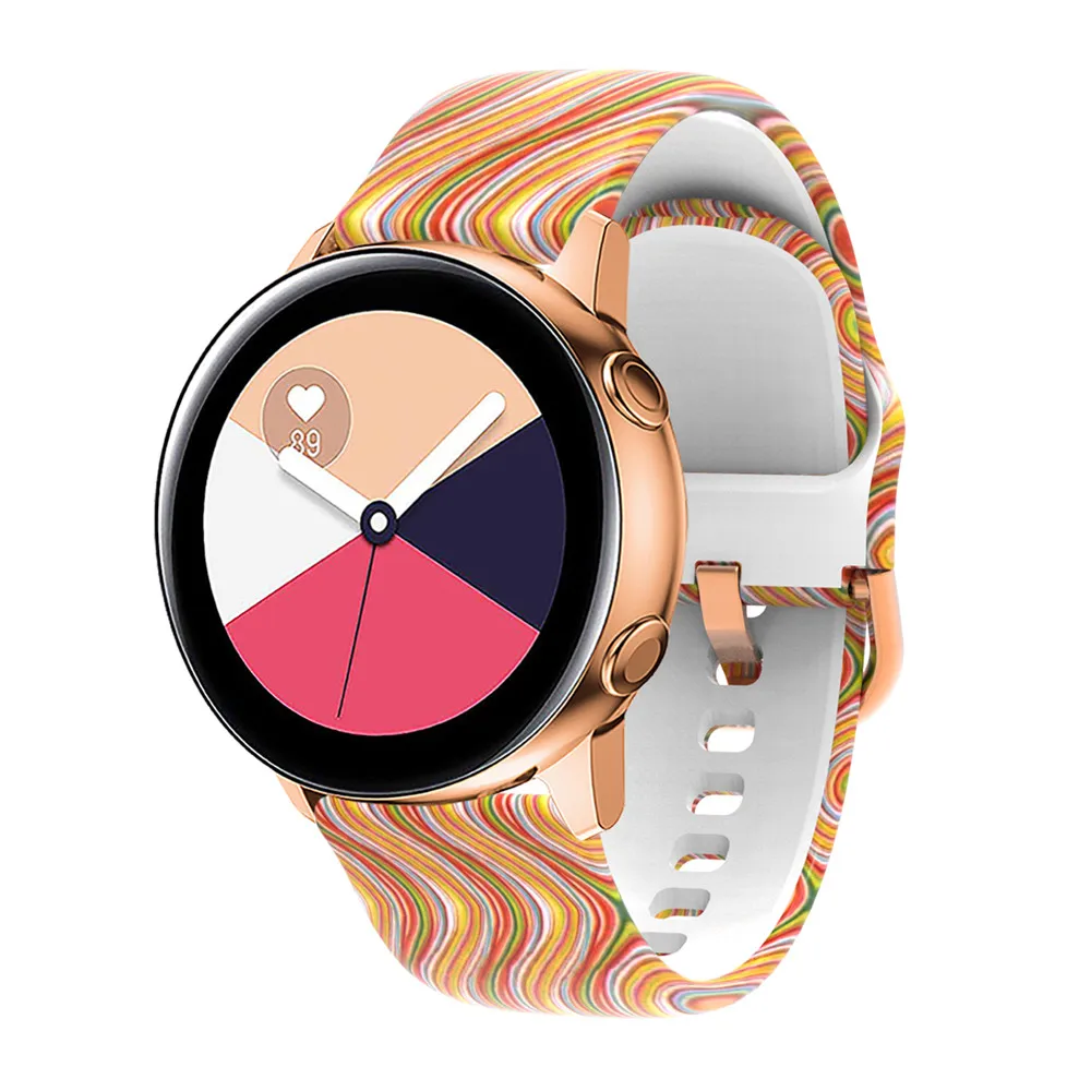 Цвет полосы ремешок для наручных часов samsung Galaxy Watch Active/Active 2/42 мм Band Силиконовый 20 мм, ремешок для смарт-браслета Amazfit Bip/Bip Lite