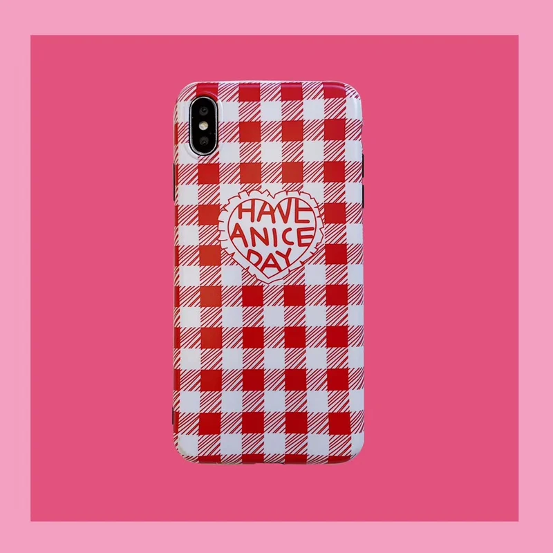 Красный Клетчатый чехол для телефона iphone 11 Pro 6 S 8 7 s Plus xr x xs max матовый Силиконовый