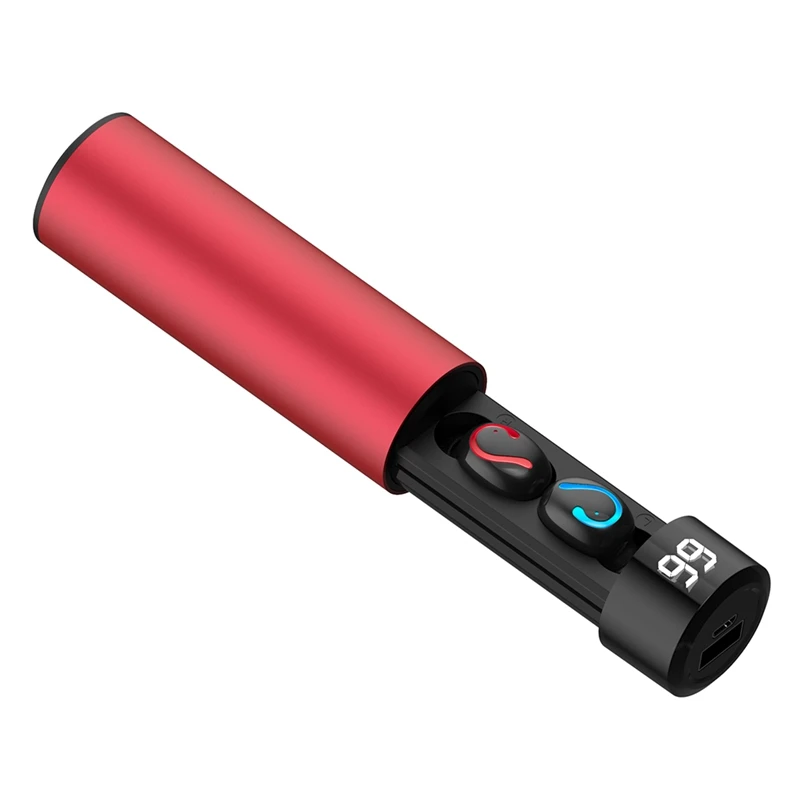 Мини T1 TWS V5.0 Bluetooth наушники 3D стерео наушники с микрофоном Портативный hifi глубокий бас звук беспроводная двойная гарнитура - Цвет: PA3726RD