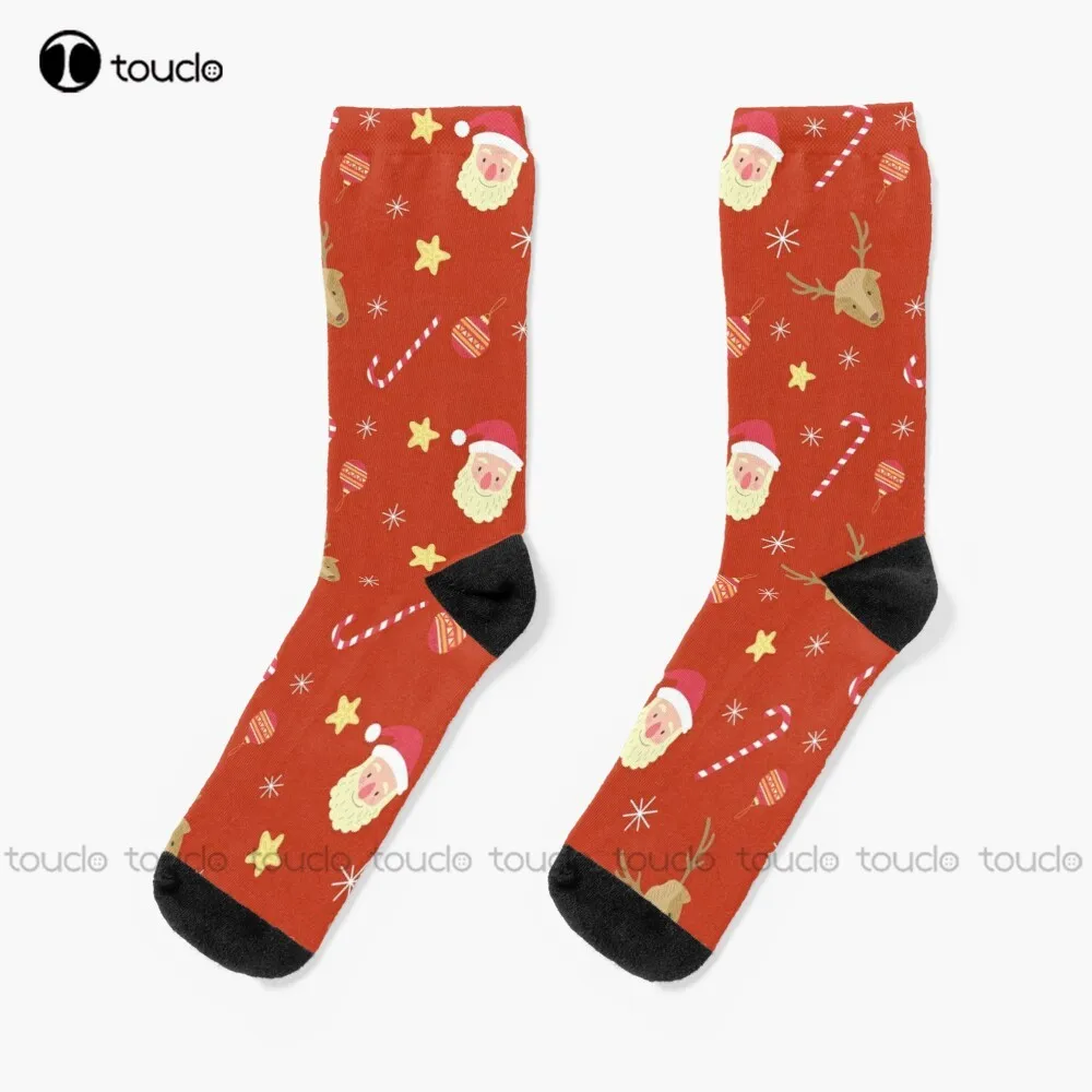 

Носки женские высокие с рождественскими узорами, подарок на Рождество, Новый Год, День благодарения, унисекс, для взрослых, подростков, Молодежные носки под заказ