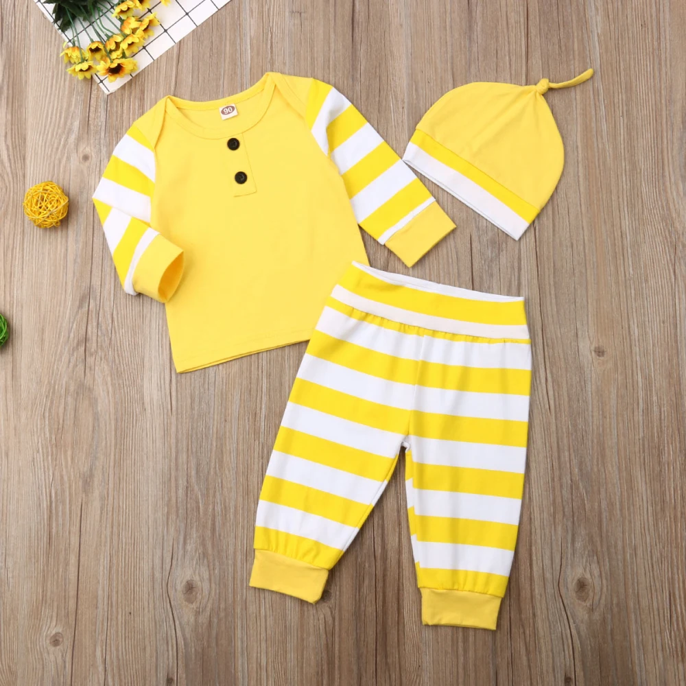 Британская одежда в полоску для новорожденных мальчиков 0-24 месяцев, футболка, комплект из топа+ штанов+ шапочки