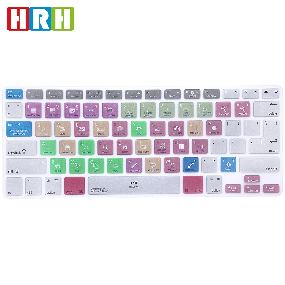 

For A1278 Ableton Live 9 Suite Picture Shortcut Design Silicone Keyboard Skin Cover for Macbook 13 15 17 inch (US & EU Layout)