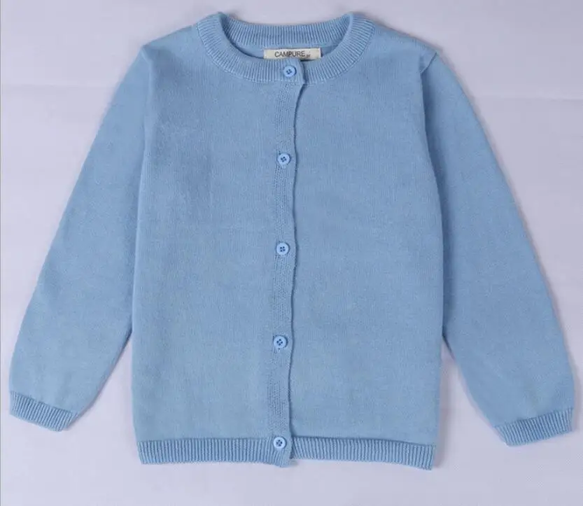 Sky Blue Осенний хлопковый свитер; Топ; одежда для маленьких детей; кардиган для маленьких мальчиков и девочек; вязаный кардиган для мальчиков и девочек; свитер; детская весенняя одежда - Цвет: Sky Blue