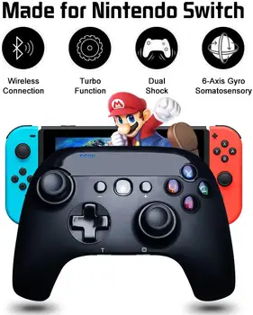 

Wireless Pro Controller For Nintendo Switch,Switch Lite Remote Joypad Gamepad Support Adjustable Turbo[2020 New Version]