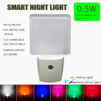 

LED Simple Plug Night Light 11V 240V Power Wall Plug Light Bedroom Corridor Game Room Night Light Five-color Beautiful Lighting
