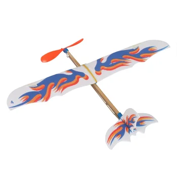 

Hot! DIY Plastic Foam Elastic Rubber Powered Flying Plane Kit Aircraft Model Educational Toy Best Festival Gifts For kids