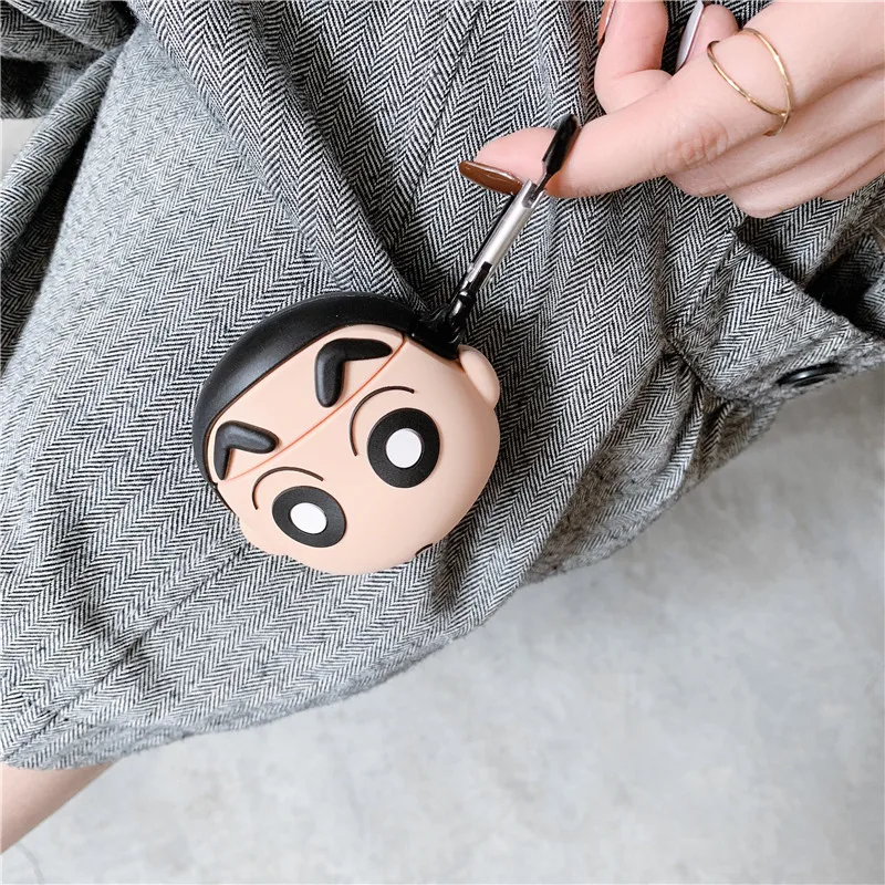 3D милый японский мультфильм Чи-Би Маруко карандаш Shin-chan кожухи головных телефонов для Apple Airpods 1 2 силиконовый защитный чехол