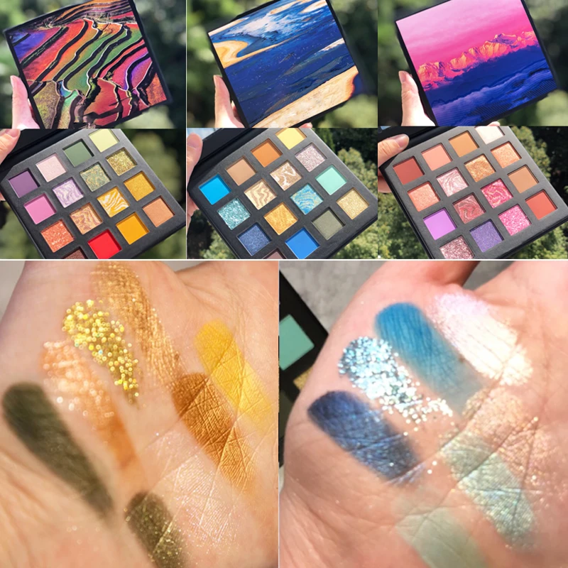 Натуральный пейзаж матовые блестящие тени для век Палитра длительное мерцание и