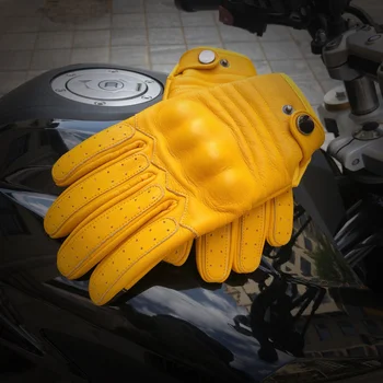 

Men's Genuine Leather Cowhide Motorcycle Racing Mountain Bicycle Gloves Motocross Cycling Sports Tactical Touch Screen Gloves