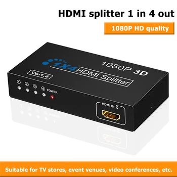 

Audio Jack Adapter Audio Frequency Plug 1x4 1080p Video HDMI Switcher for PS4 HDTV DVD EU Plug HW-HD104E HDMI Splitter