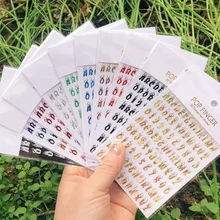 10pcs Flame English Alphabet Nail sticker Letter 3D Nail Art Nail Applique Gold Letter Black Character Nail Sticker Nail Decals