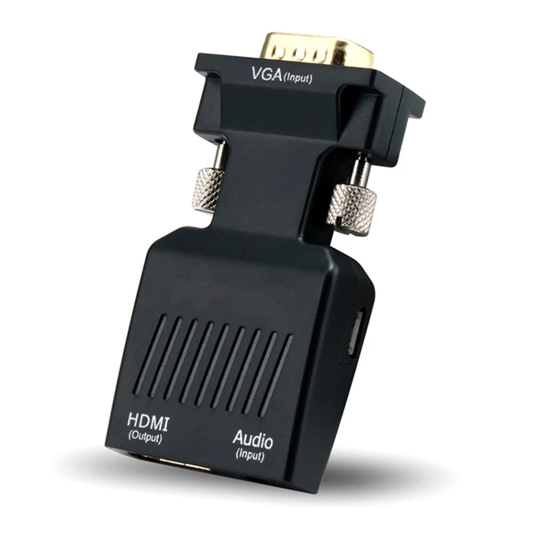 VGA мужчин и женщин HDMI конвертер с аудио адаптер Кабели 1080P для HDTV монитор проектор ПК PS3 - Цвет: Черный