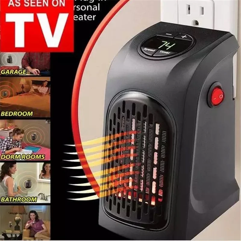 

Household Heater 400W PTC EU Plug Adjustable Temperature Electric Heating Office Air Heater
