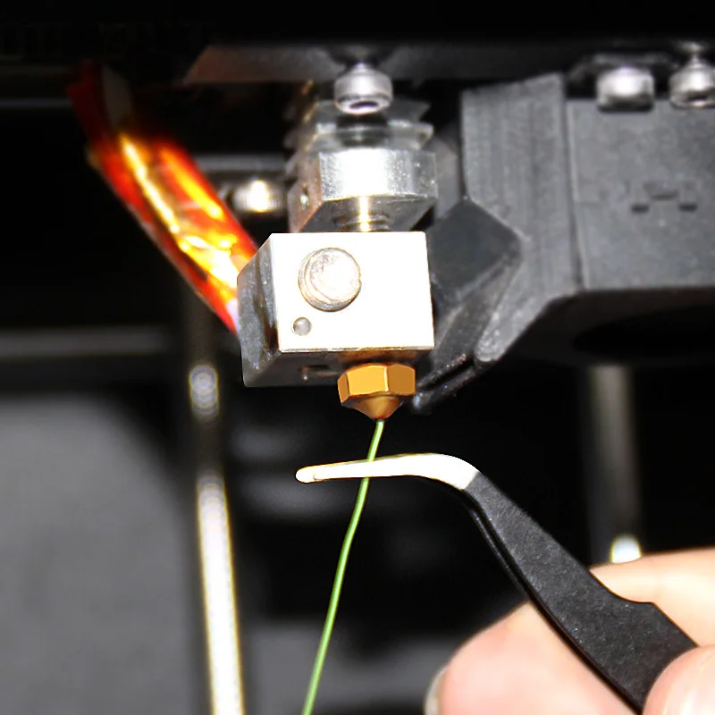 Mk8 팁 노즐 청소 키트, 스테인레스 스틸 청소 바늘, esd-15/12 핀셋, 0.4mm 노즐 * 10 구리 압출 부품, 0.4mm * 10