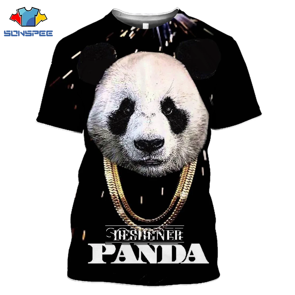 SONSPEE New Summer Animal Men Women Panda Remix 3D Print T-shirt Necklace Cool Size Casual Short Sleeve O-Neck To _ - AliExpress Mobile