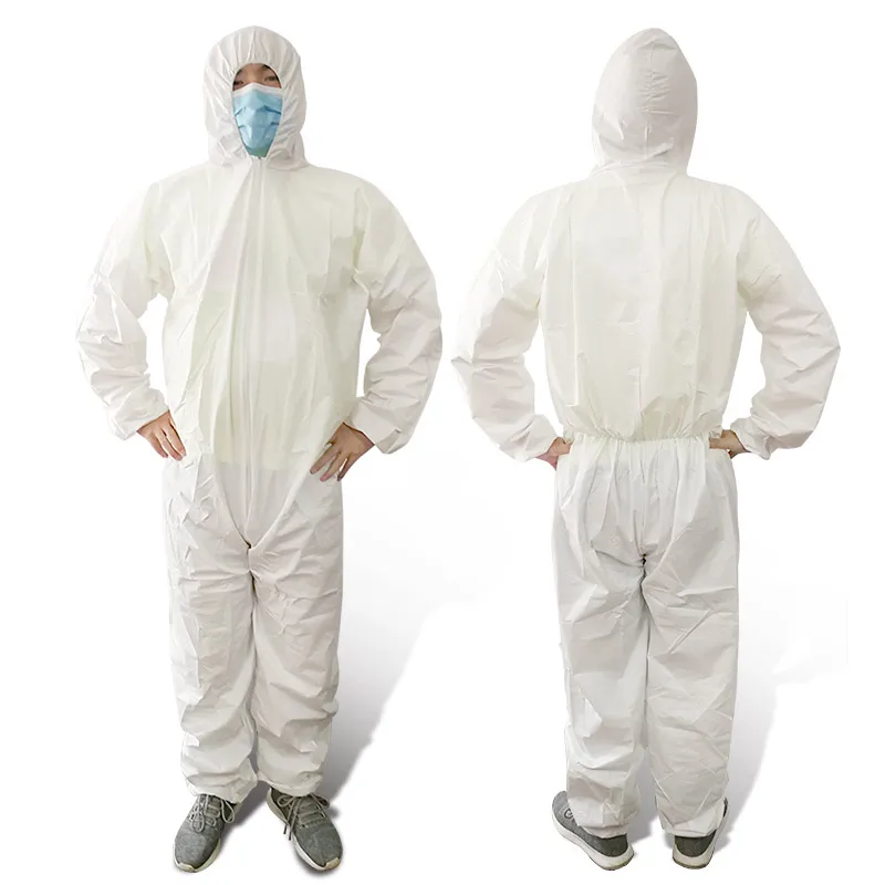 Утолщенная Водонепроницаемая Пыленепроницаемая одноразовая Защитная одежда из нетканого материала для посещения Белого пальто изоляционная одежда лабораторное пальто