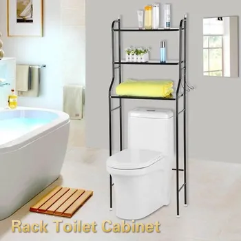 

Thicken Stainless Steel Rack Toilet Cabinet Shelving Kitchen Washing Machine Rack Bathroom Space-saving Shelf Clean Racks HWC