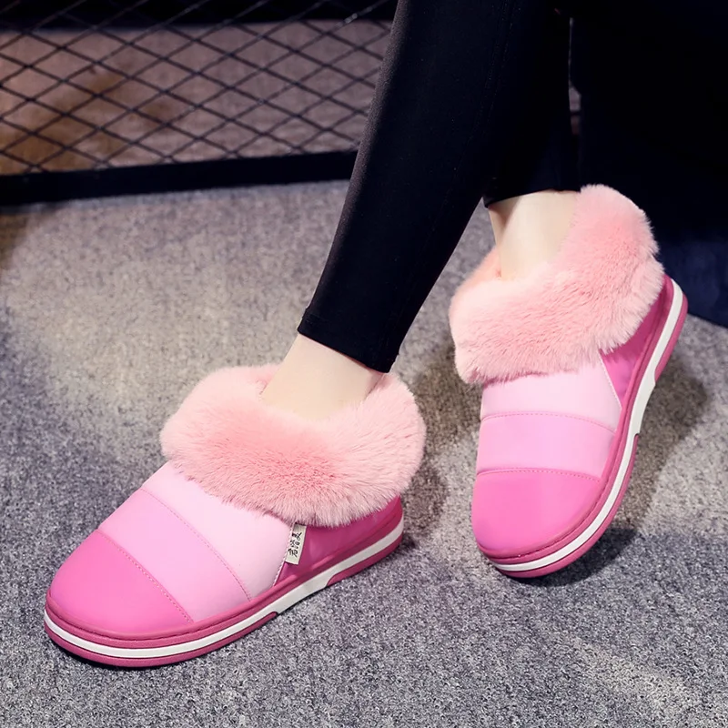 

Cotton Slippers WOMEN'S Bag with Thick Bottomed Habitat Home Indoor Anti-slip Waterproof Warm Shoes Winter Couples Cotton-padded