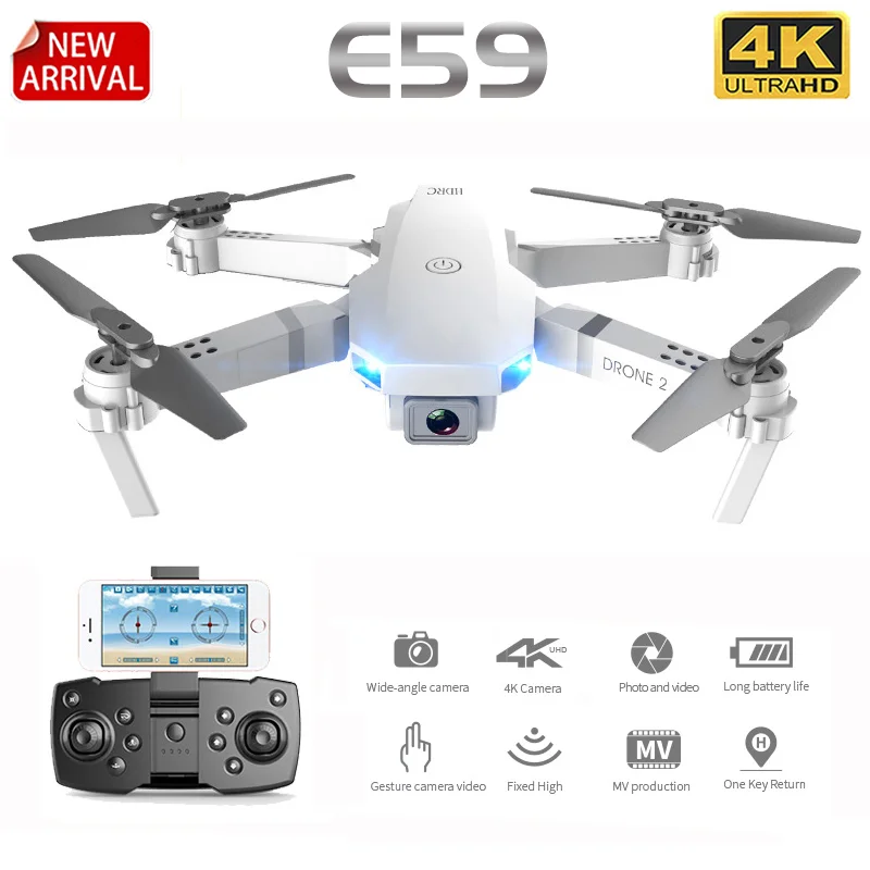 US $22.88 E59 RC Drone 4K HD Camera Professional Aerial Photography Helicopter 360 Degree Flip WIFI Real Time Transmission Quadcopter