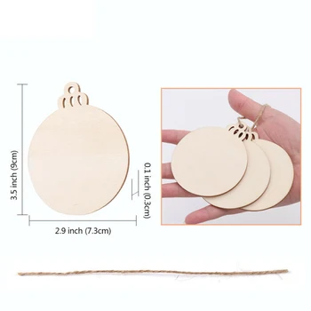 

Round Christmas Ornament Bauble Wood Slices Unfinished Christmas Ornaments