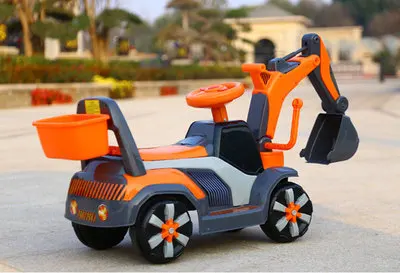 Детский игрушечный землекоп, большой Музыкальный Электрический экскаватор с четырьмя колесами, детский спортивный автомобиль - Цвет: electric car