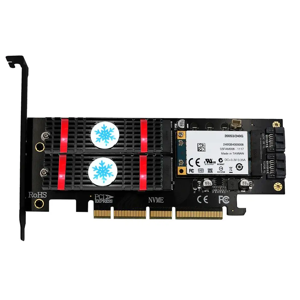 Адаптер 3 в 1 mSATA M.2 PCIE NVMe SSD к PCI E 0 4X SATA для M2 AHCI твердотельный диск конвертер|Платы