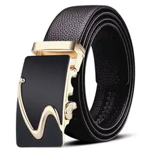 

High-Grade Belt Leisure Double-Sided Leather Automatic Buckle Hot Sale High-Quality Young Student Korean Black Soft Leather Belt