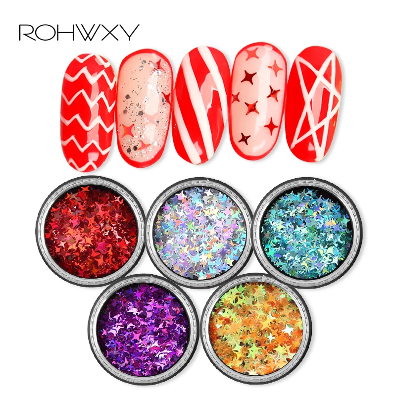 ROHWXY 5 Colors DIY Nail Art Decorations Glitter Shell For Tools design 3D Jewelry Accessories Manicure | Красота и здоровье