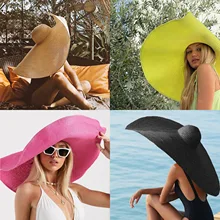 

15Colors Ladies Summer Oversized Hats Women Girl Floppy Big Beach Hat Fashion Foldable Vacation Sun Visor Caps gorras para mujer