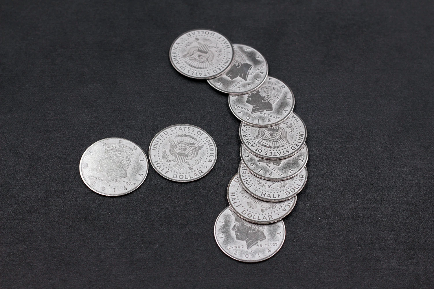 10pcs Super Thin Palming Coins (half Dollar Version) Magic Tricks