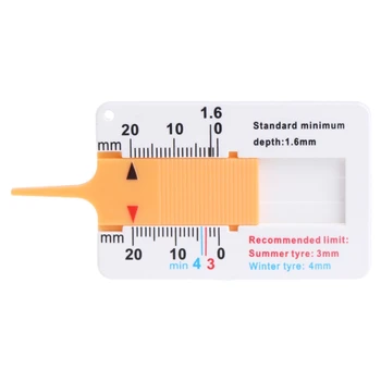

Tyre Tread Depth Gauge Car Motorcycle Trailer Van Wheel Keychain Measure Tool
