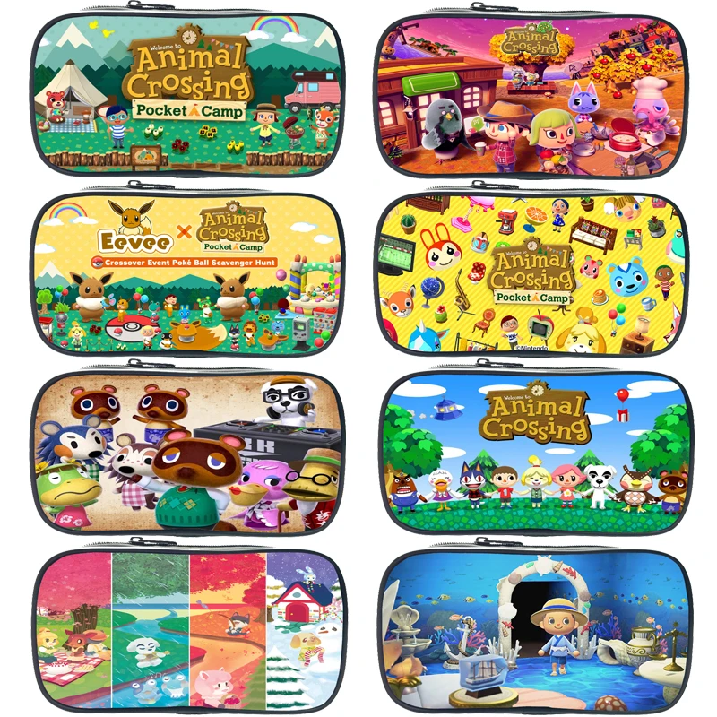 Nuevo juego de Animal Crossing bolsa de lápiz infantil caso de moda chicas maquillaje cosmético bolsa de dibujos animados lindo bolsa de papelería