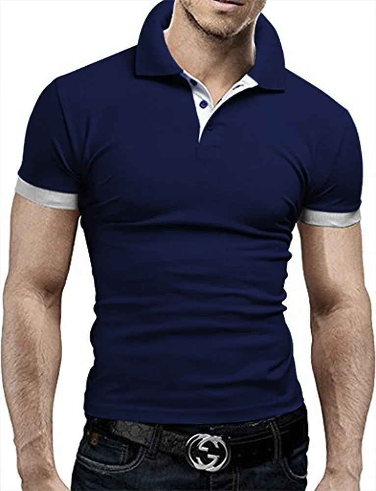 

New Style Men Solid Color Polo Shirt T-shirt Short Half Sleeve Versatile Fashion