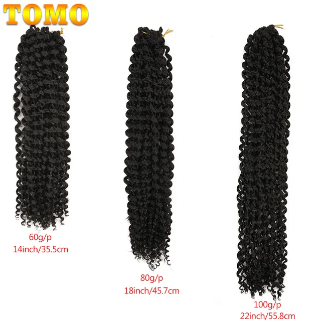 TOMO Passion Twist Crochet Hair Synthetic Braiding Hair Extensions 14 18 22Inch 22Strands Spring Twist 80g/Pack Long Black Brown 3