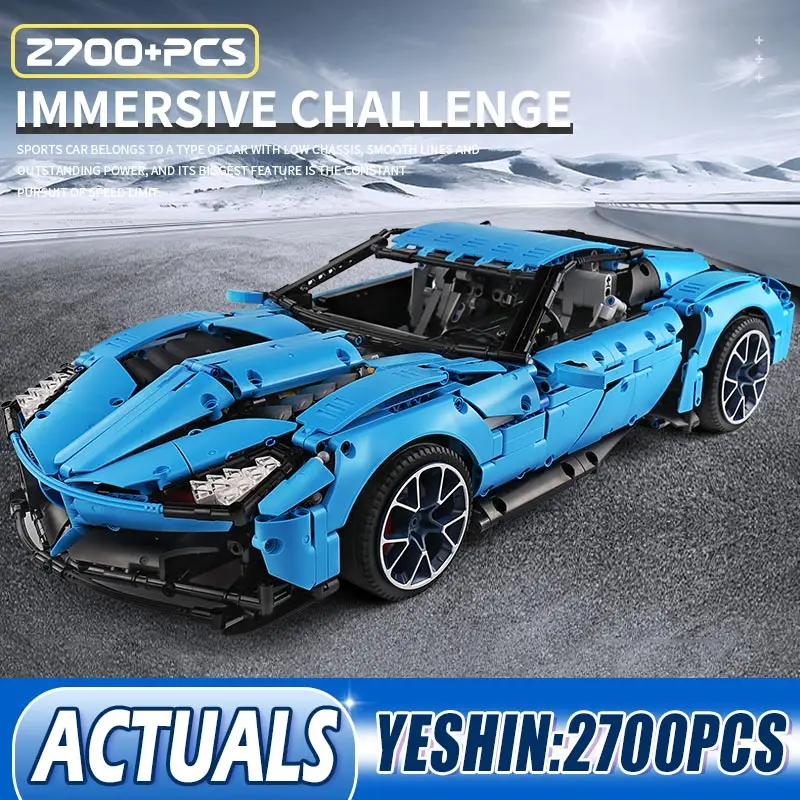 MOC новая техника Chevrolets Corvettes Grand Sport Il Toro Azzurro Fit 31189 модель строительные блоки