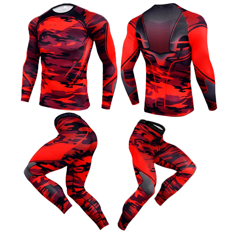 long johns target Men's Brand Spring Thickened Warm Clothing Quick-Drying Clothes Sportswear Running Men's Compression Quick-Drying Sports Suit men's thermal pants