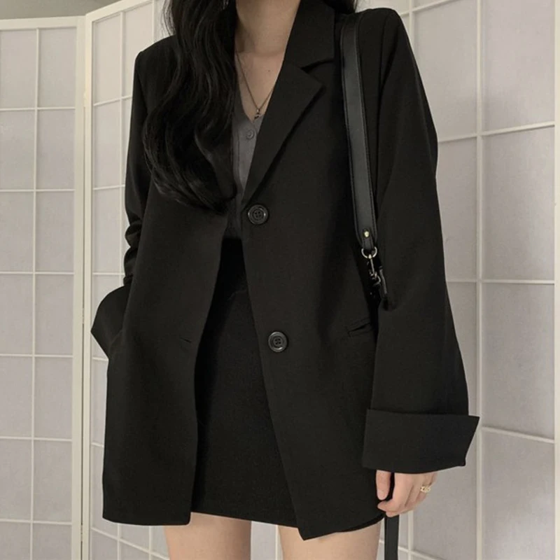 Formal Black Blazer Skirts Suit Workwear 2020 Casual Blazer Coat+Short