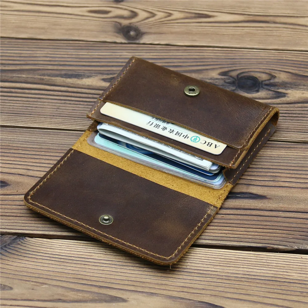 Wallet Card Holder Genuine Leather For Men Small Credit Card Holder ID Case Mini Purse