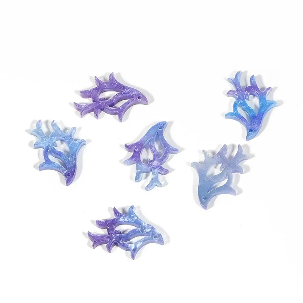 purple Antlers Новинка, 10 шт., серьги в виде рога, ласточкин хвост, очаровательные акриловые бусины для самостоятельного изготовления ювелирных изделий, аксессуары - Цвет: purple Antlers