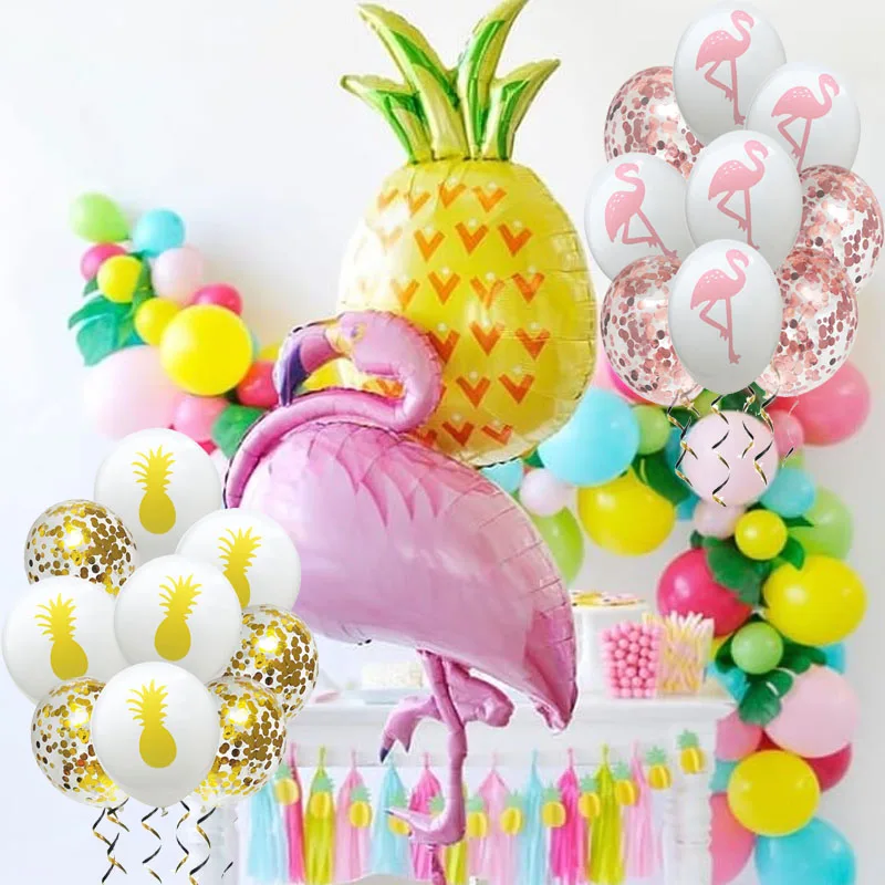 

Rose Gold Baloons Confetti Balloon Flamingo Pineapple Party Jungle Decoration Childrens' Toys Baloon Birthday Party Deco XN