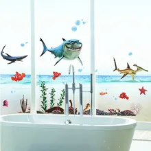 Поколение полных океанов Акула Съемный стикер стены s украшения ванной комнаты стикер XY8078