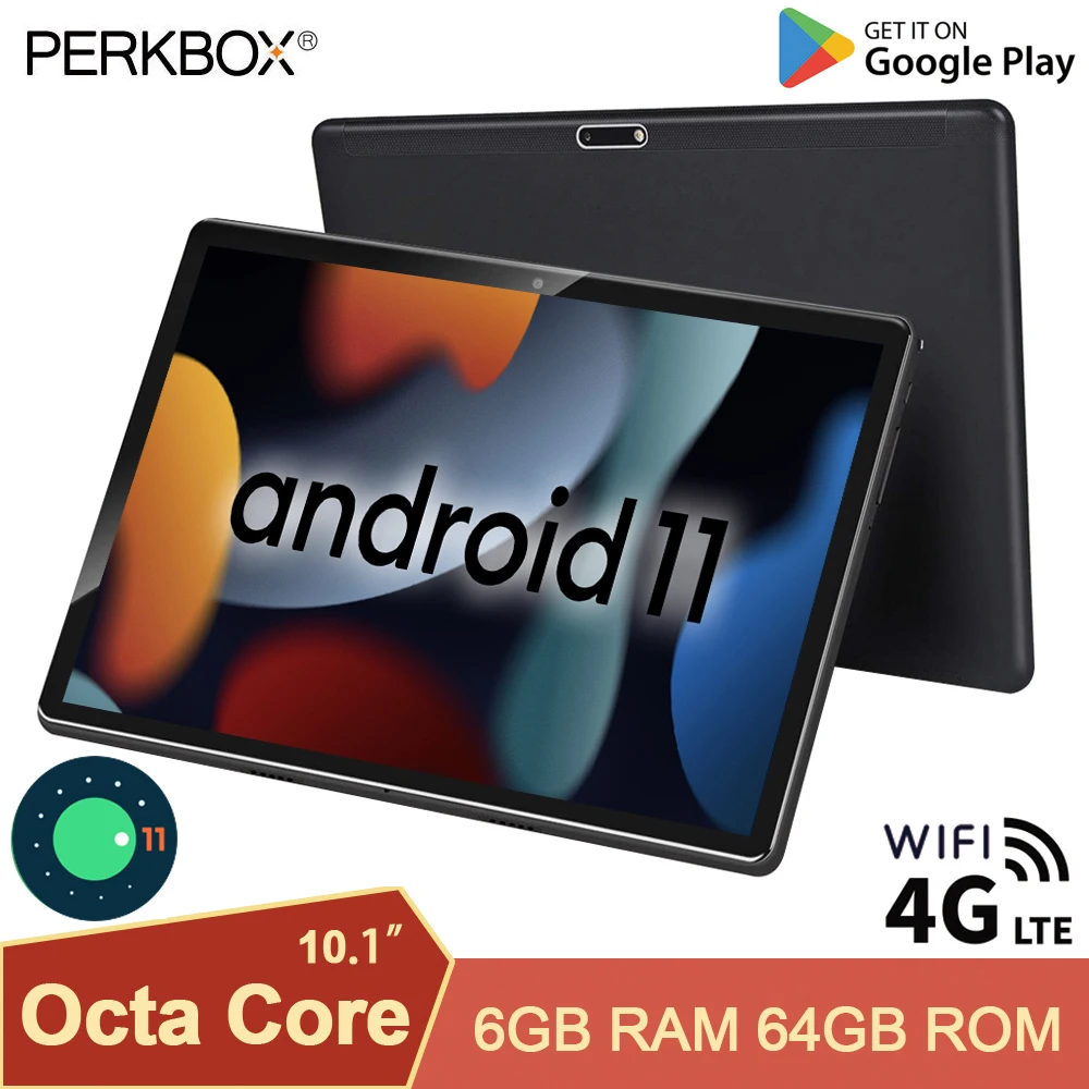 Планшет Perkbox на Android 11 0 экран 10 дюймов Восьмиядерный процессор 6 ГБ ОЗУ 64 Гб ПЗУ
