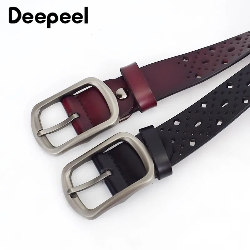Deepeel 3,5 см Высококачественный женский модный дизайнерский ремень из натуральной кожи ретро второй слой воловьей кожи Аксессуары для джинсов