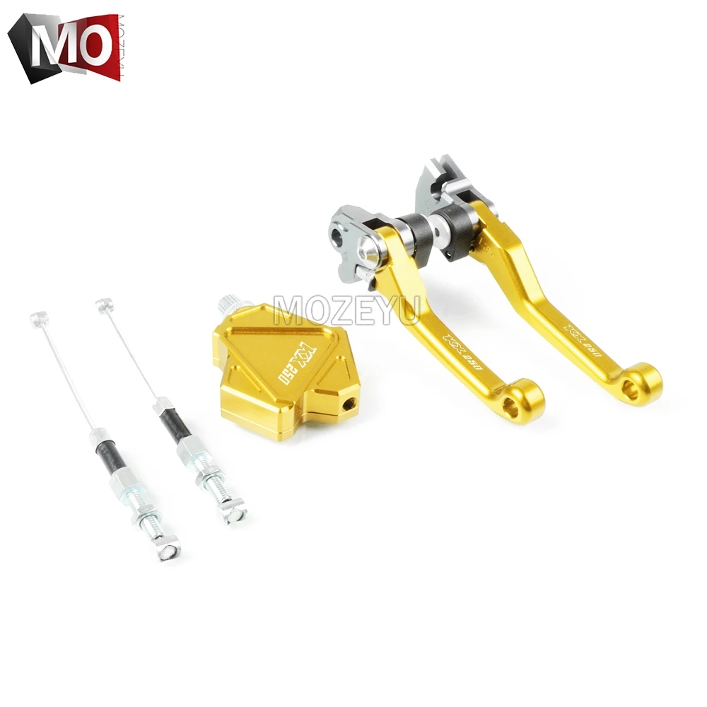 Для Kawasaki KX250 KX 250 2000-2004 2005-2008 Кроссовый ЧПУ поворотный тормозной рычаг сцепления трюк простая кабельная система DirtBike - Цвет: KX250 00-04 Gold