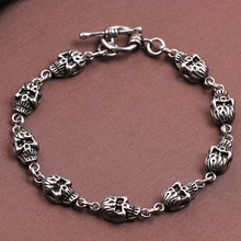 Мужской браслет с головой призрака, ювелирные изделия, винтажные уличные Рок Браслеты с черепом, крутой готический панк хип-хоп Череп смерти, современная популярная цепочка