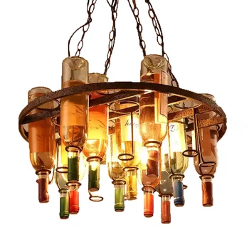 

HAIXIANG Multifunction Lighting and Wine Rack Pendant Light Dining Room DIY Chandeleir Fixtures